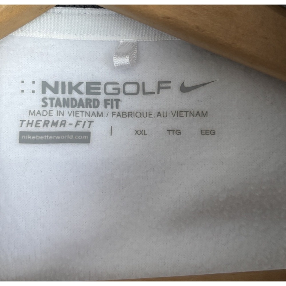 Nike Golf Therma Fit 1/4 Zip Pullover Jacket Men's XXL White Black Fleece 0773 - Picture 3 of 6